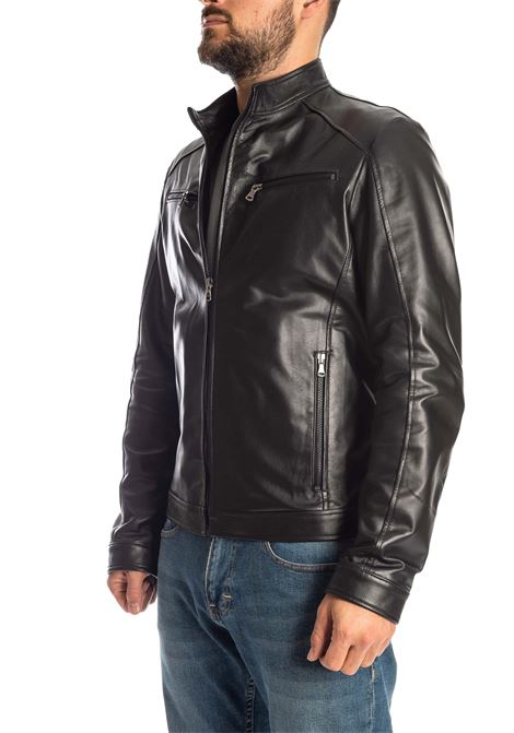 Black zip leather jacket PK BY PASKAL | 767NAPPA-NERO